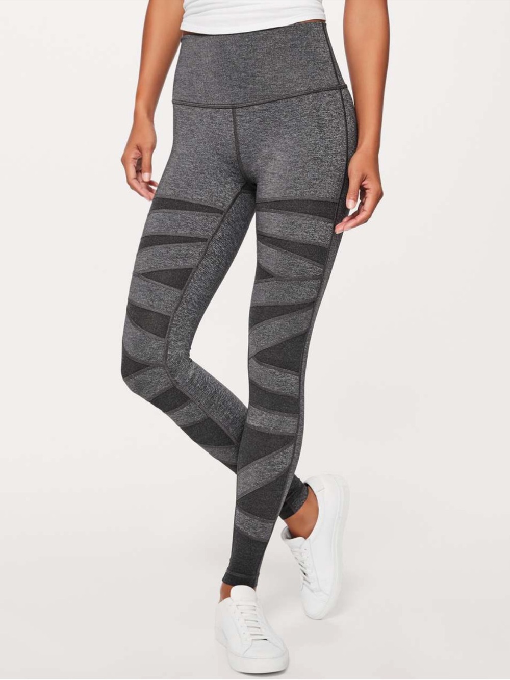 Lululemon Wunder Under Pant Hi-Rise Special Edition Tech Mesh 28 Heathered Black